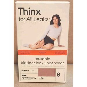 Thinx Leaks Underwear Reusable Bladder Leak, Hi-Waist, Light Absorbency, Rose SM